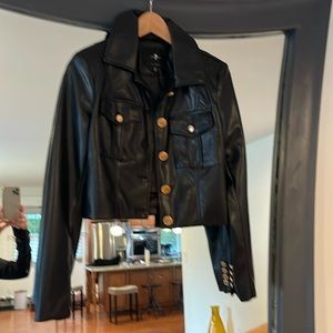7 for all mankind faux leather jacket